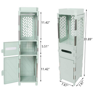 Small Bathroom Corner Cabinet / Tissue Storage Rack / Narrow Sink Storage Rack with Door and Shelf