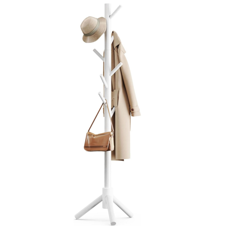 Wooden Coat Rack Free Standing Coat Hat Tree Coat Hanger Holder Stand for Clothes