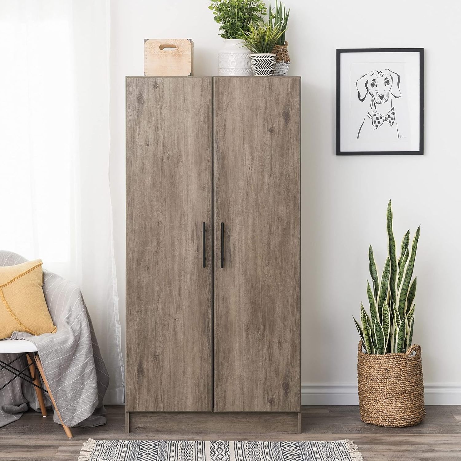 Bedroom Furniture Steel print wood grain Storage Cupboard Metal Clothes Cabinets Wholesale Metal Closet