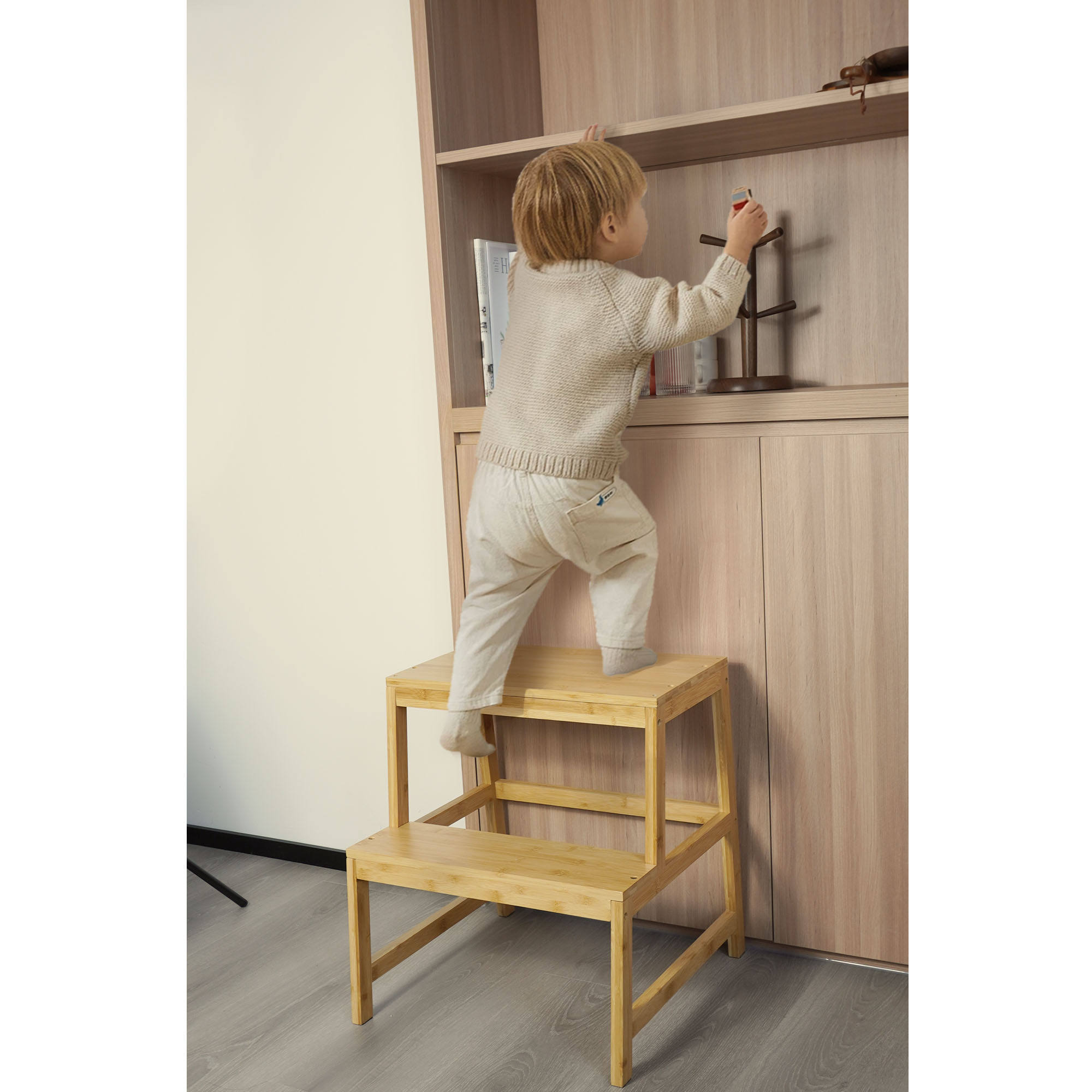 Adjustable Height Safety Montessori Kids Learning Tower Toddler Stool Kitchen Step Helper Tower