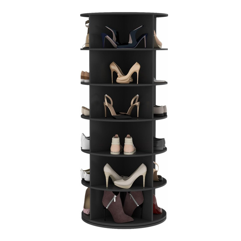 Convertible Rotate Shoe Shelves Storage Display Cabinet White black Wood Rotating Shoe Rack