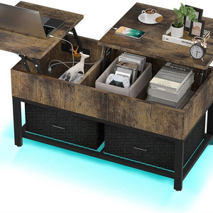 Smart Coffee Table Wooden Modern Touch Screen With Speaker And Bluetooth,Modern Square Center Tables , Brown