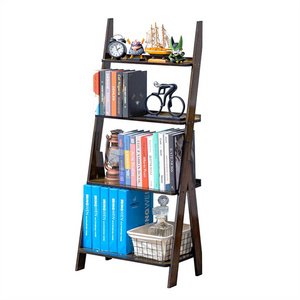 Vintage Freestanding Folding Foldable Wood 4-Tier Ladder Bookshelf Book Shelf Bookcase Display Stand