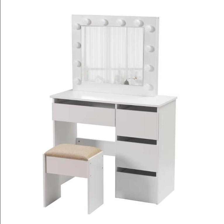 Modern wooden dressing makeup table with mirror and drawers vanity desk for makeup vanities dresser for bedroom