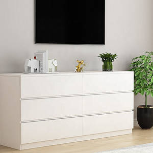 luxury dresser furniture modern wooden high gloss white bedroom 6 drawers dresser