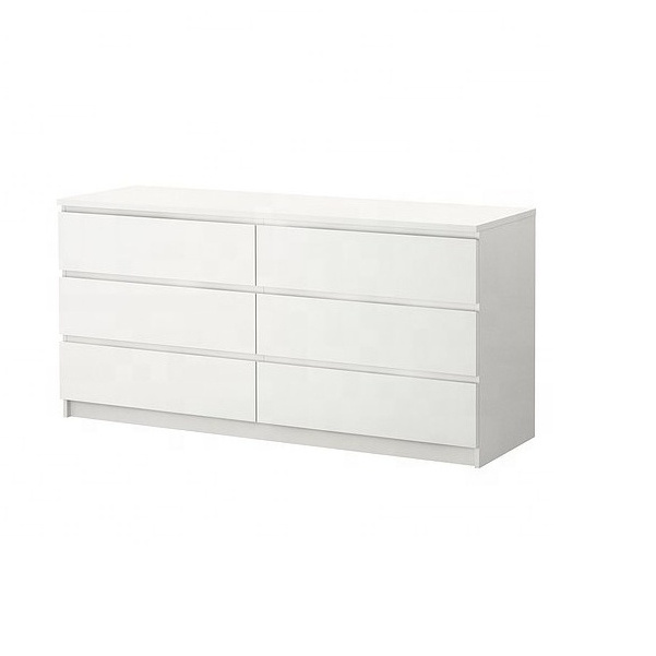 luxury dresser furniture modern wooden high gloss white bedroom 6 drawers dresser