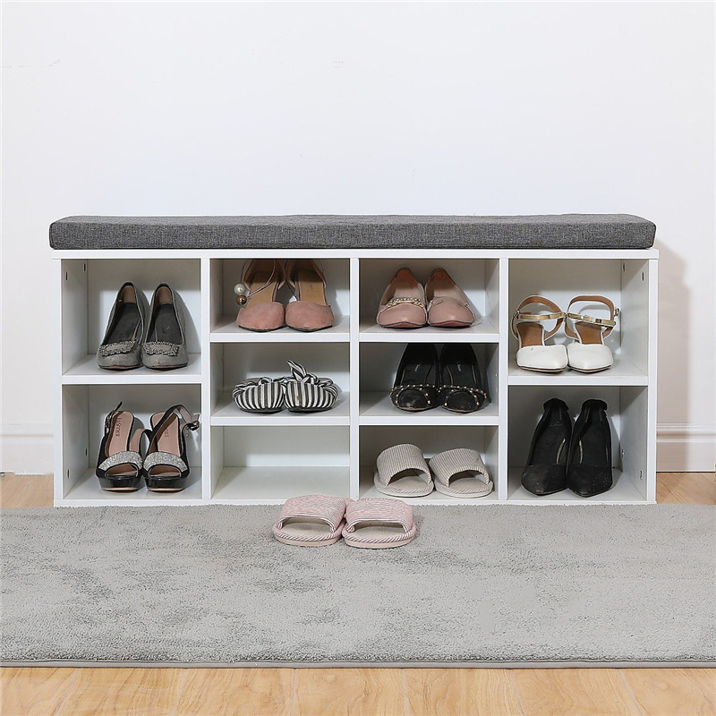 Modern Design Entryway Living Room Shoe Rack Cabinet Bench Storage Organizer