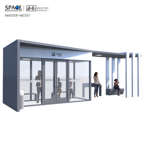 City Public Modern Stainless Steel  Customized Bus Stop Shelter With  Heaters