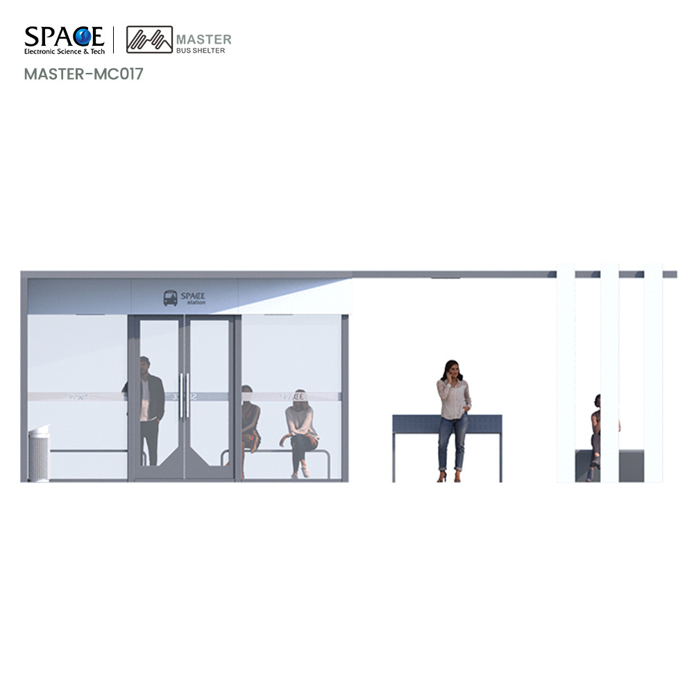 City Public Modern Stainless Steel  Customized Bus Stop Shelter With  Heaters