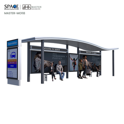 Modern Digital Bus Station LED Sign Box Design WIFI Bus Stop Shelter