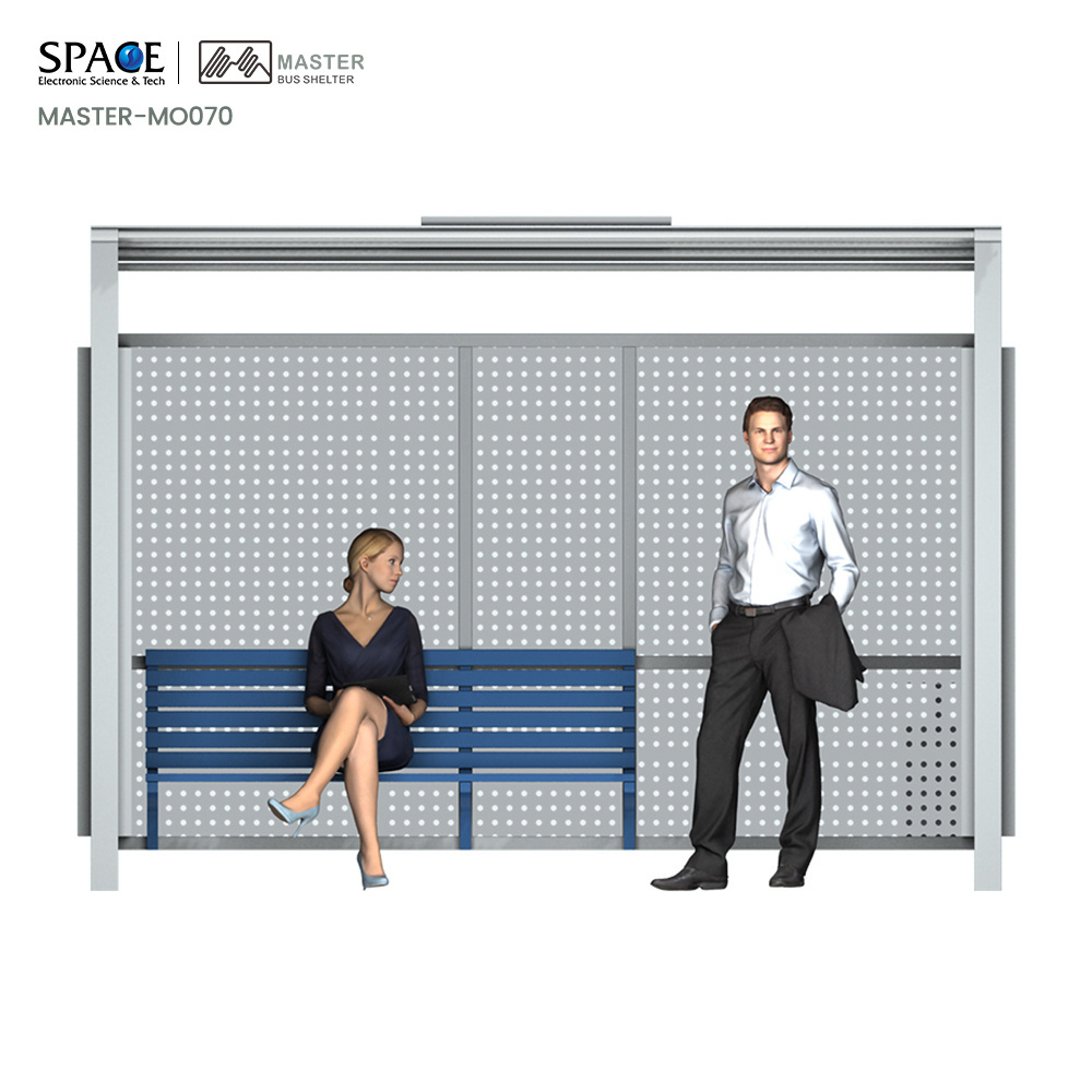 Modern Bus Stop Shelter with advertising light boxes