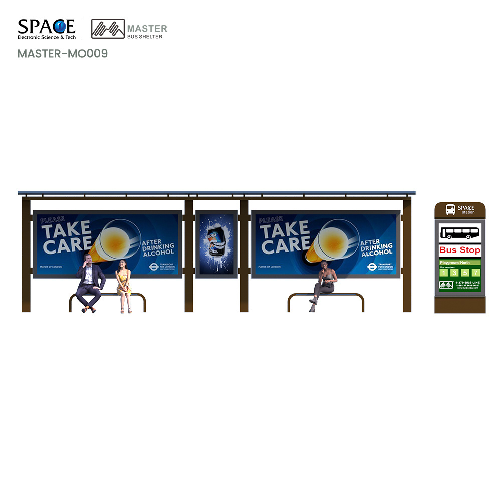 Modern Waiting Solar Stainless Steel Bus Shelter Best Price Bus Stop Station for Sale