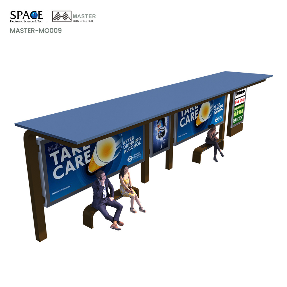 Modern Waiting Solar Stainless Steel Bus Shelter Best Price Bus Stop Station for Sale