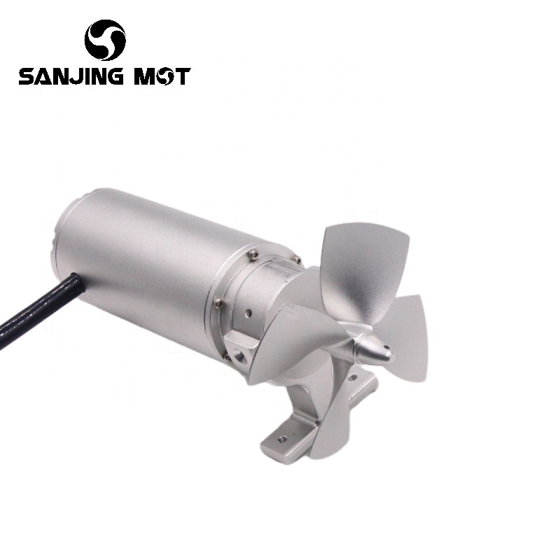 SANJING MOT Small Thruster Underwater Rotating Brushless DC Motor for RC Boat with 80mm Metal Propeller