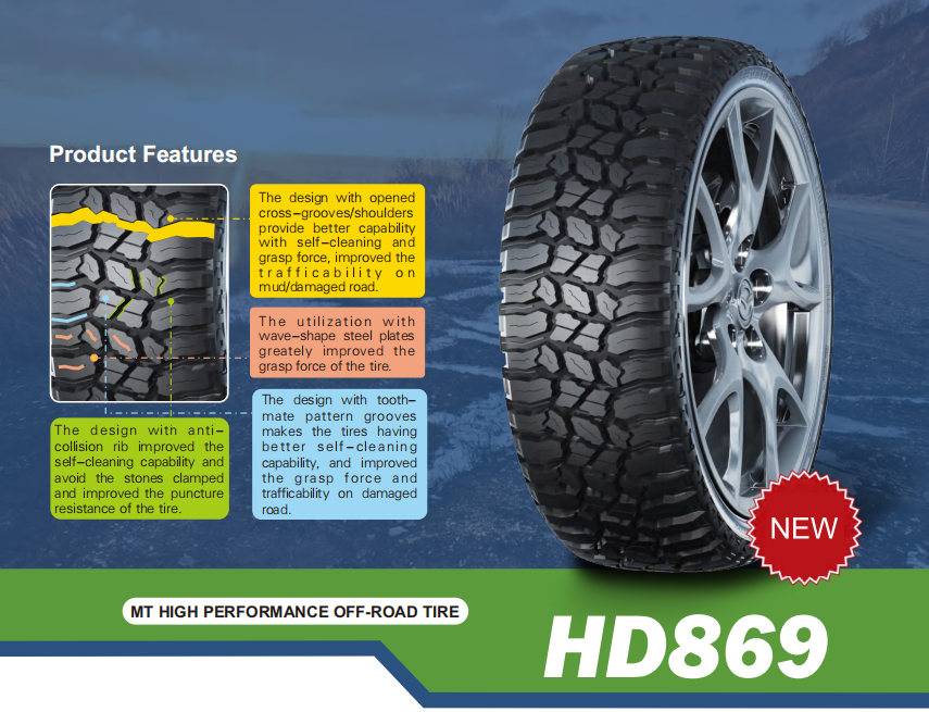 HAIDA brand AT LT305/55R20 all terrain tyres 305 55 R20 MT tires r20 for 4x4 off road cars