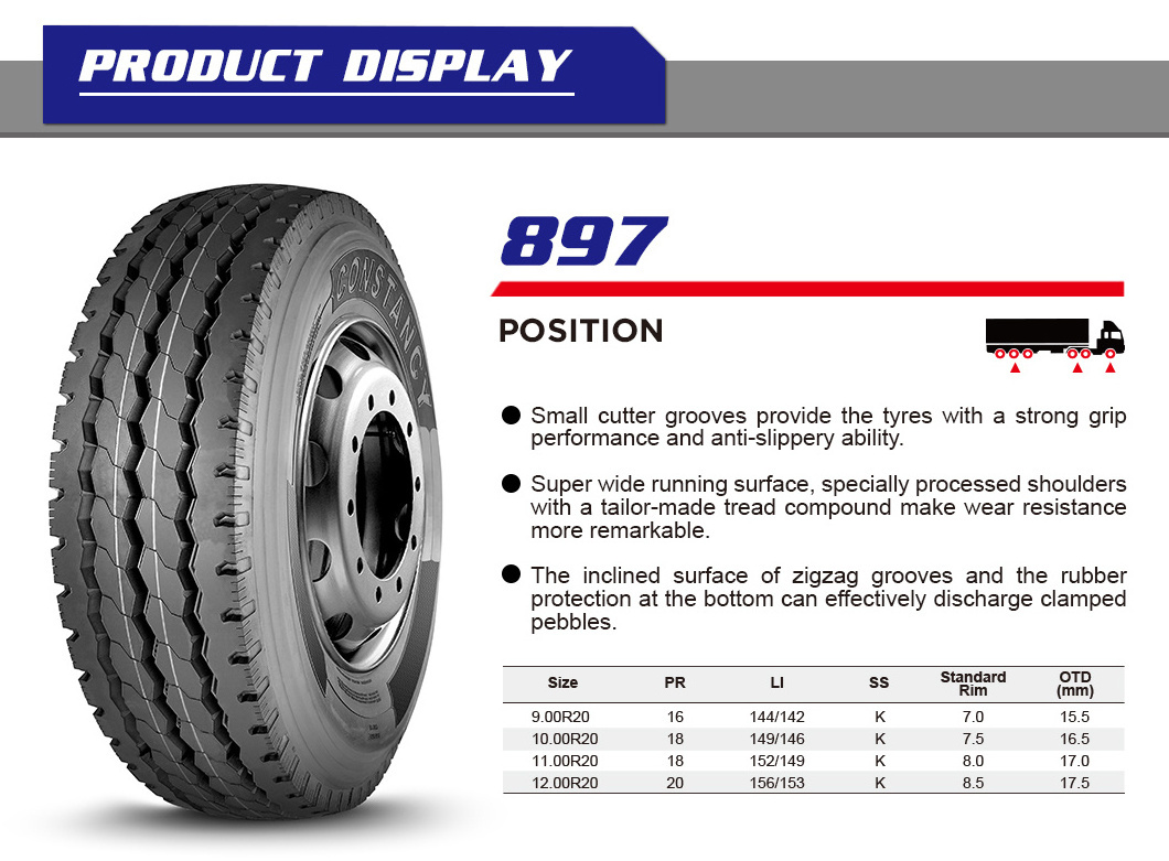 COSNTANCY brand 11.00R20 truck tire 1100r20 11r20 1100-20 11r 22 5 tires high quality