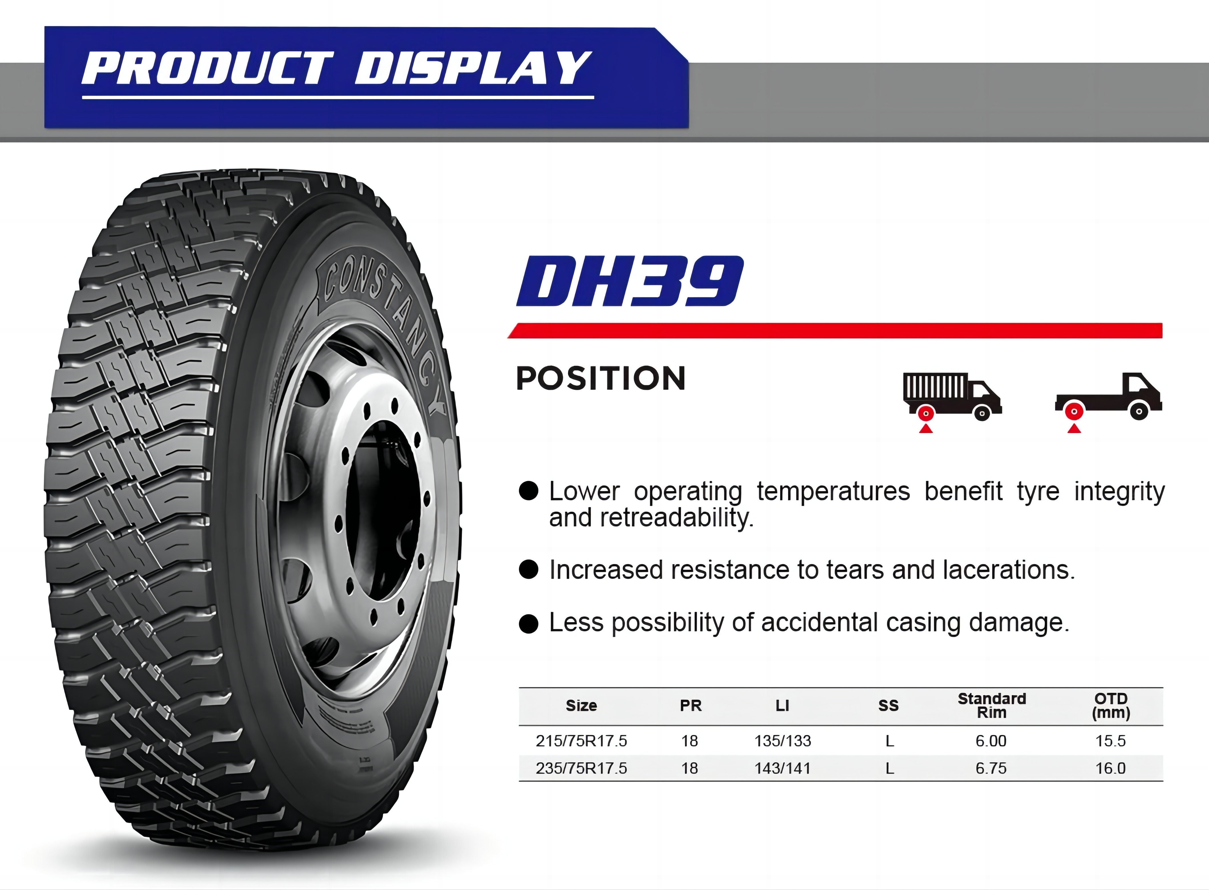 COSNTANCY truck tire 235/75 r17.5 235/75r 17.5 17.5