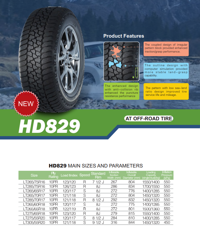 HAIDA tubeless tyres light truck tyre 265/60/r18 265/60/18 tires 265/60r18 with factory price