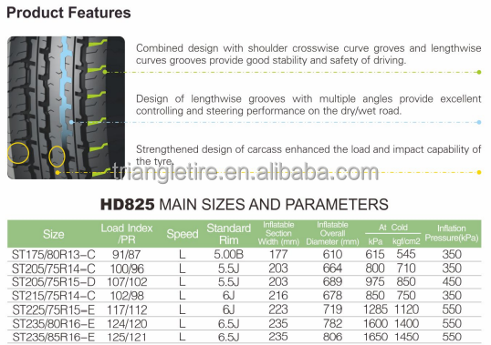 Haida HD825 semi tires for cars ST235/80r16 pneus ST235/85r16 special trailer tyres 235 85R16