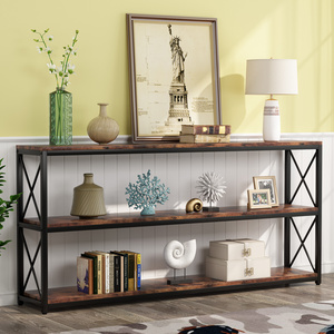 Tribesigns wood industrial tv stand coffee console table with shelf meubles de salo entryway table living room furniture