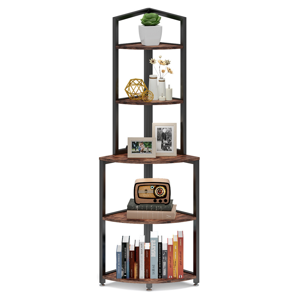 Tribesigns 5 Tier Corner Shelf Small Bookshelf  Bookcase Storage Rack Plant Stand for Living Room