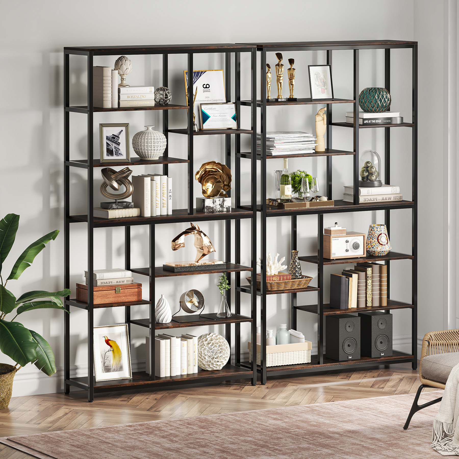 Tribesigns Bookshelf, 79 inches Tall Etagere, 8-Tier display shelf storage racks