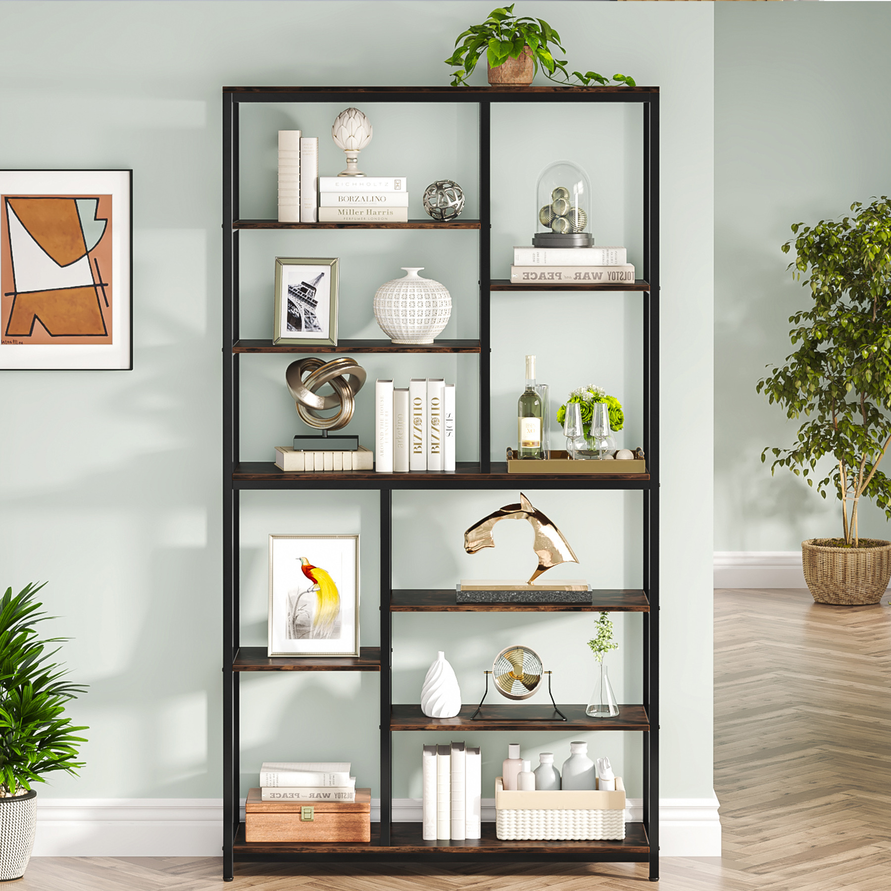 Tribesigns Bookshelf, 79 inches Tall Etagere, 8-Tier display shelf storage racks