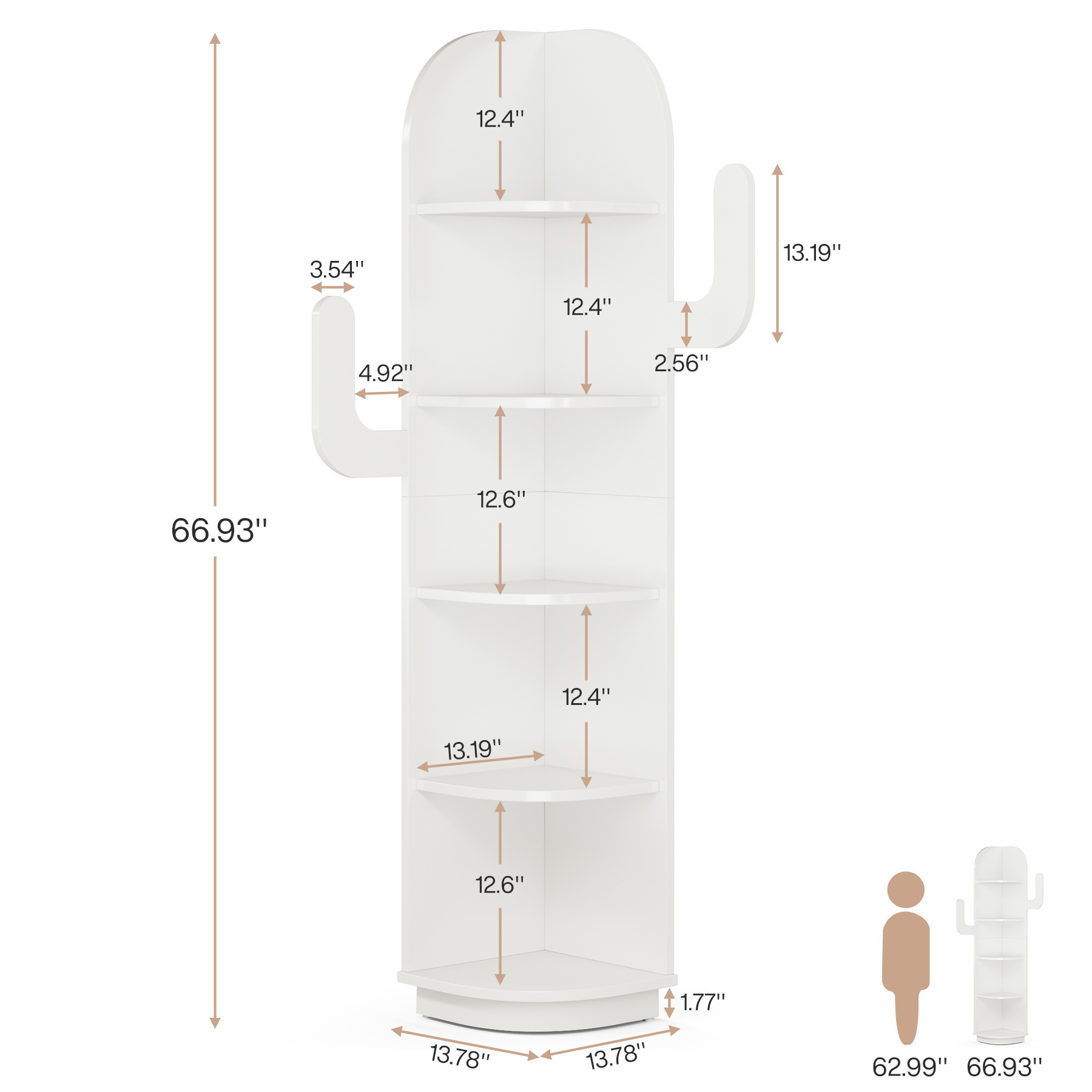 Tribesigns Modern Wooden 5 -Tier Bookshelf Plant Stand Storage Rack MDF White Corner Bookcase Children's Home Furniture