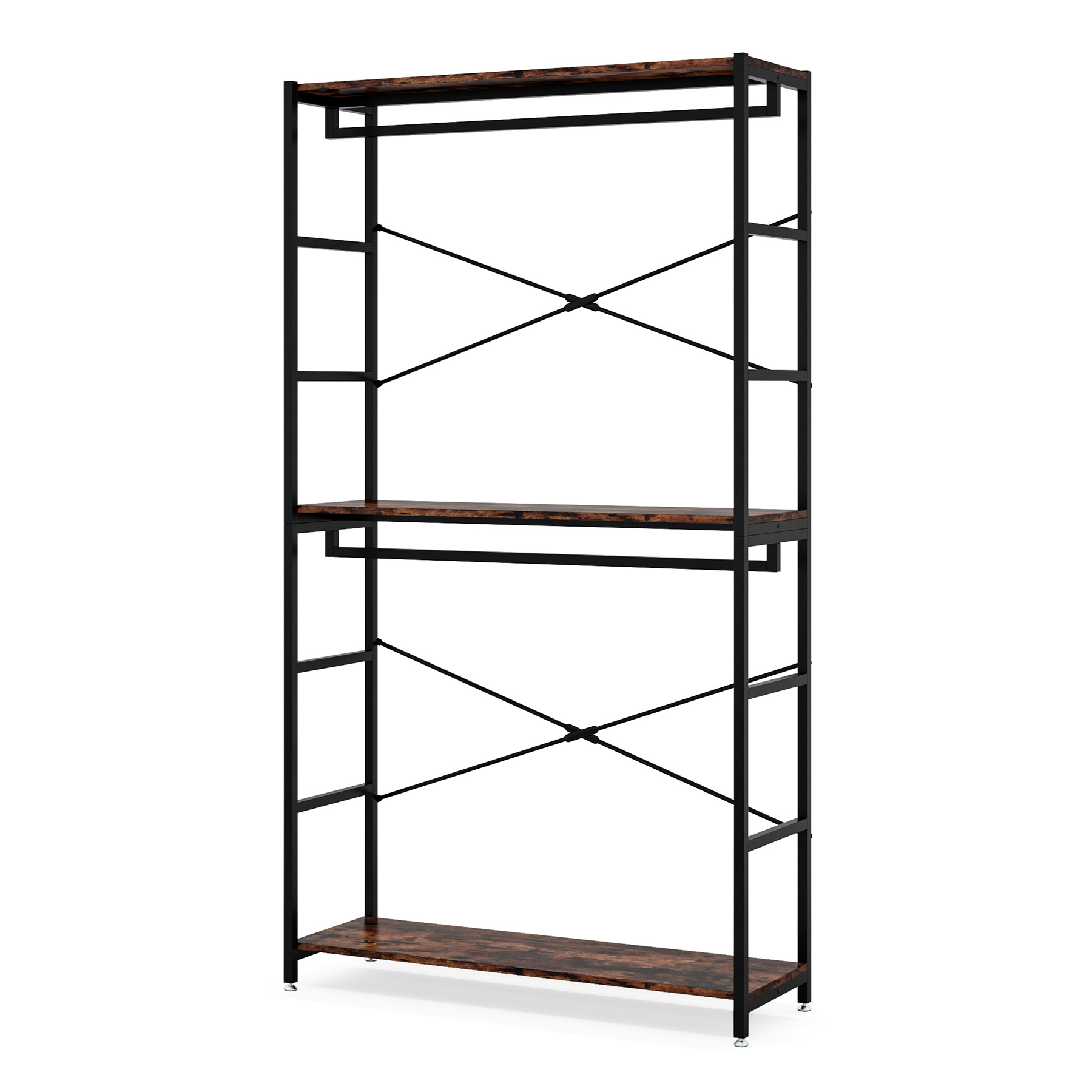 Tribesigns Double Rod Closet Organizer Heavy Duty Woodem Clothing Storage Garment Racks for Living room