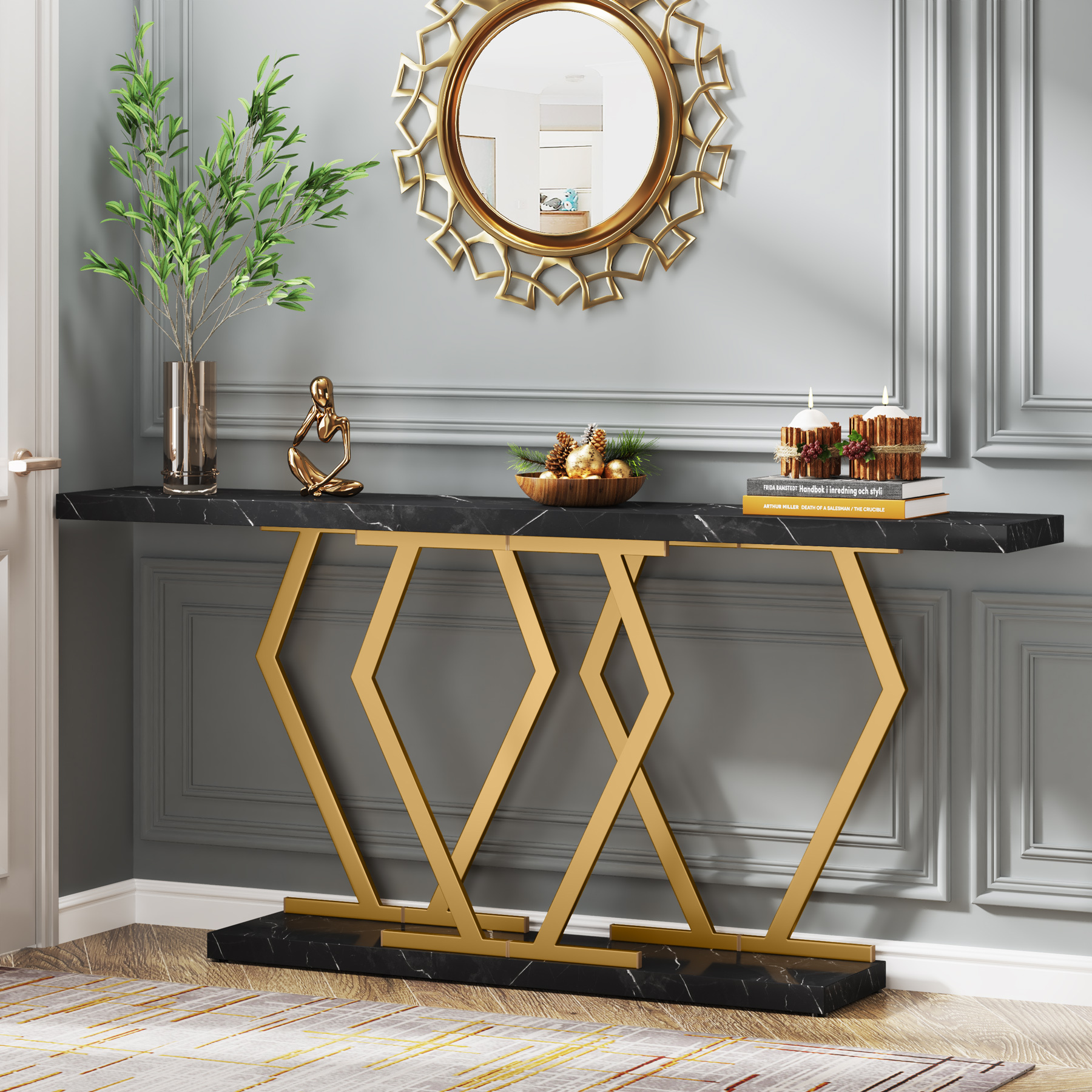 High Quality Stainless Steel Metal Hotel Home Indoor Console Tables For Home