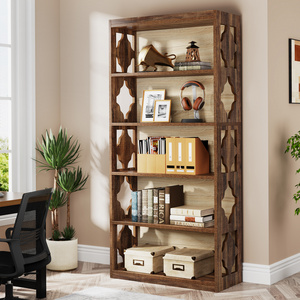 2024 new living room furniture multi-functional open 6-tier shelves wooden shelving storage unit for books and home decor