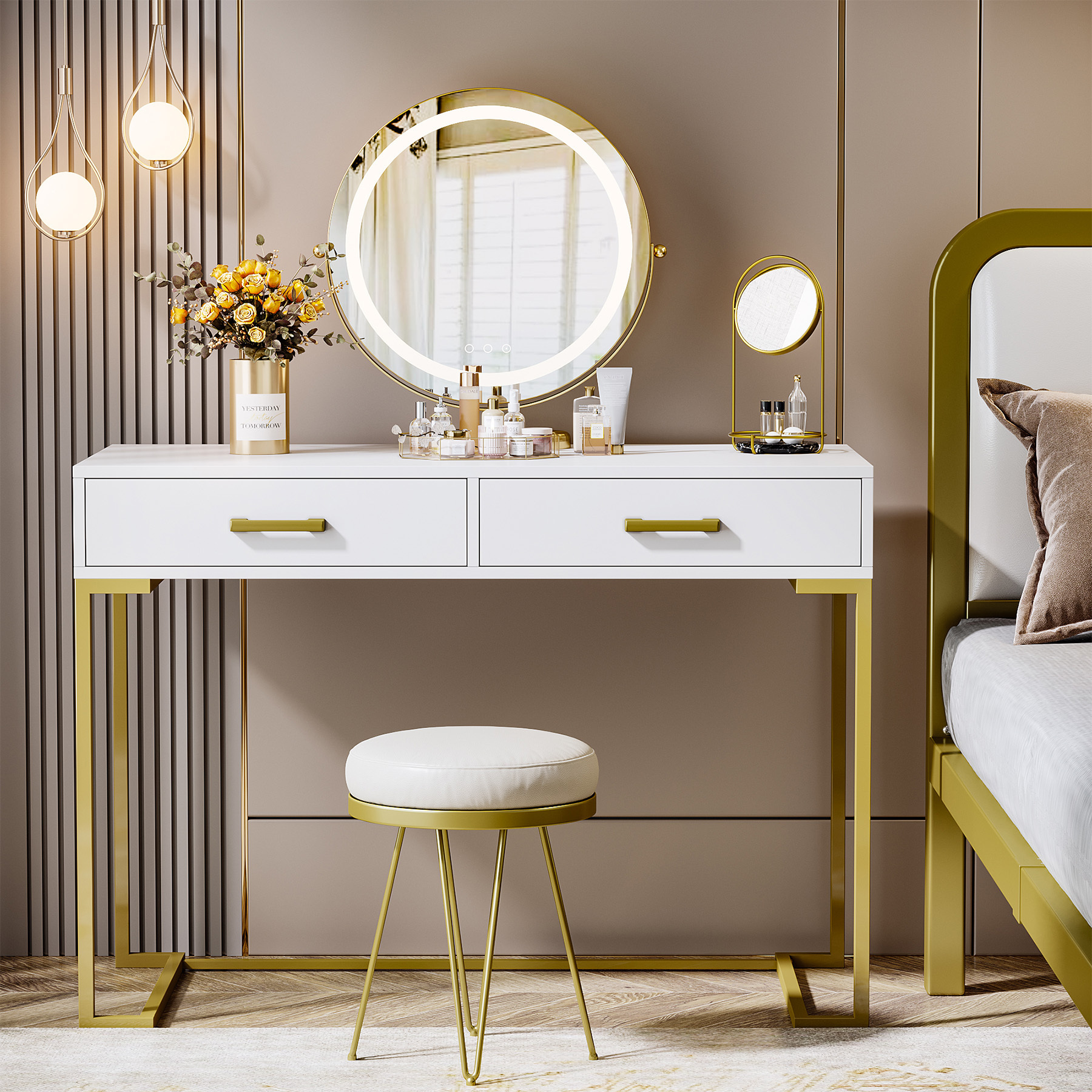 High Quality Nordic Modern Luxury Dressing Table For Bedroom Vanity Makeup