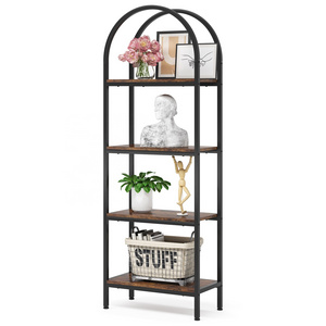 Tribesigns 70.8" Freestanding Industrial Tall Storage Shelving Unit Wood Top Display Rack Sturdy Living Room Furniture