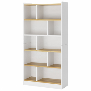 Tribesigns 6 Shelf Bookcase 72 Inch Modern Tall Wood Bookshelf White Floor Standing Display Shelves for Living Room