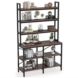 Tribesigns Kitchen Organizer 6-tier baker rack with Storage Industrial Tall Bookshelf Utility Stand Shelf with X-Shaped Frame