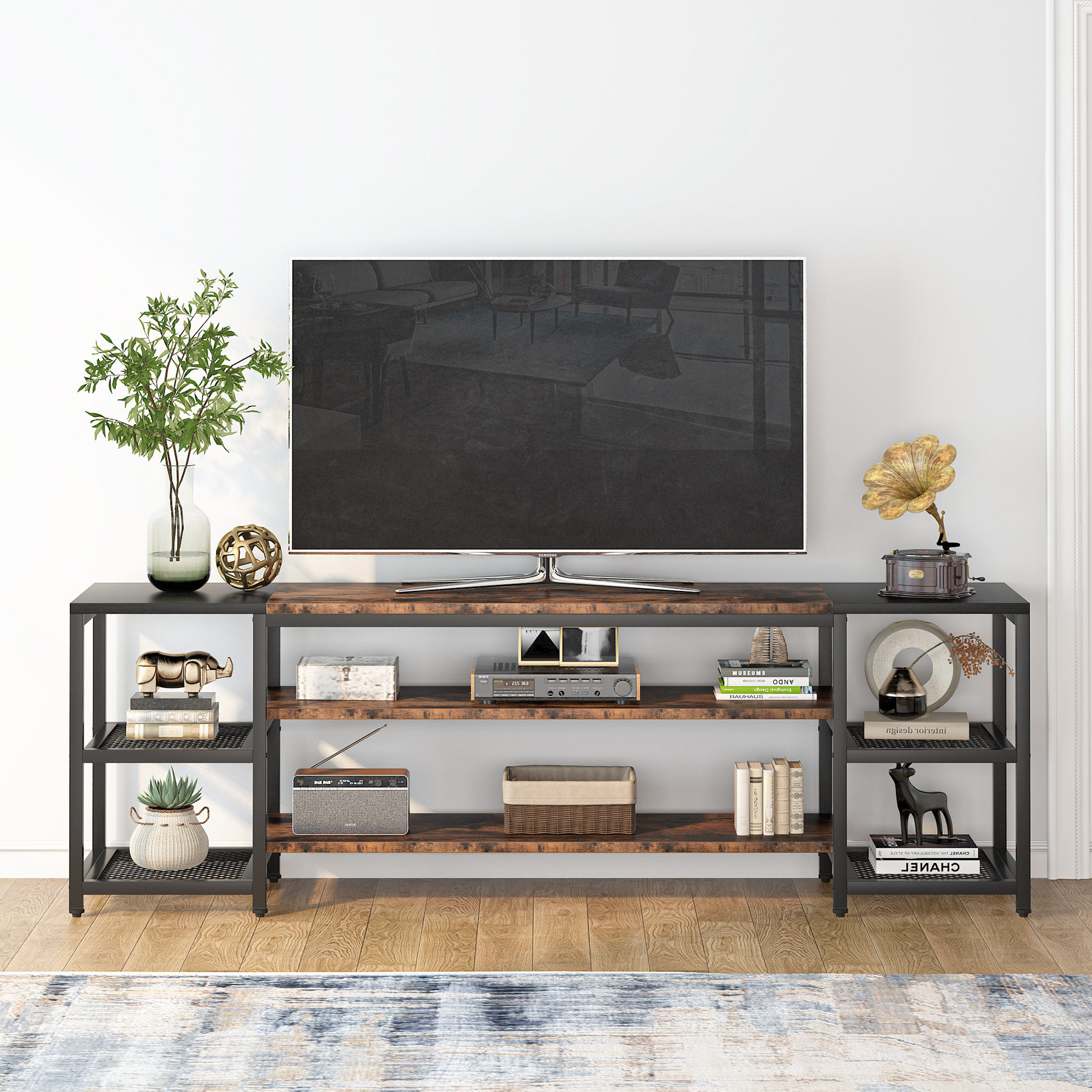 Tribesigns Wholesale Media Entertainment Center Wooden Console Table Living Room Furniture Industrial TV Stand