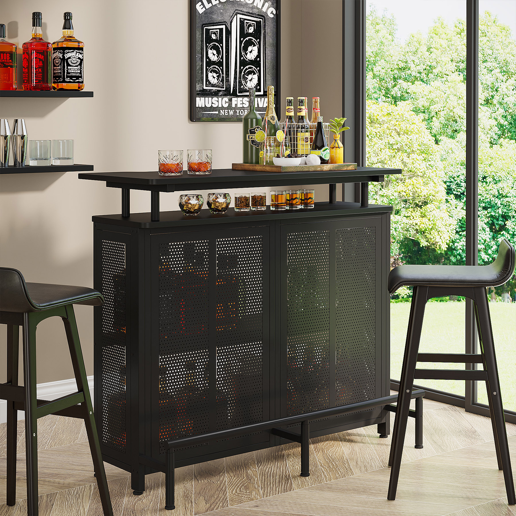 Home Modern Furniture Bar Stand Table Height Dining Night Club Party Long Bar Tables