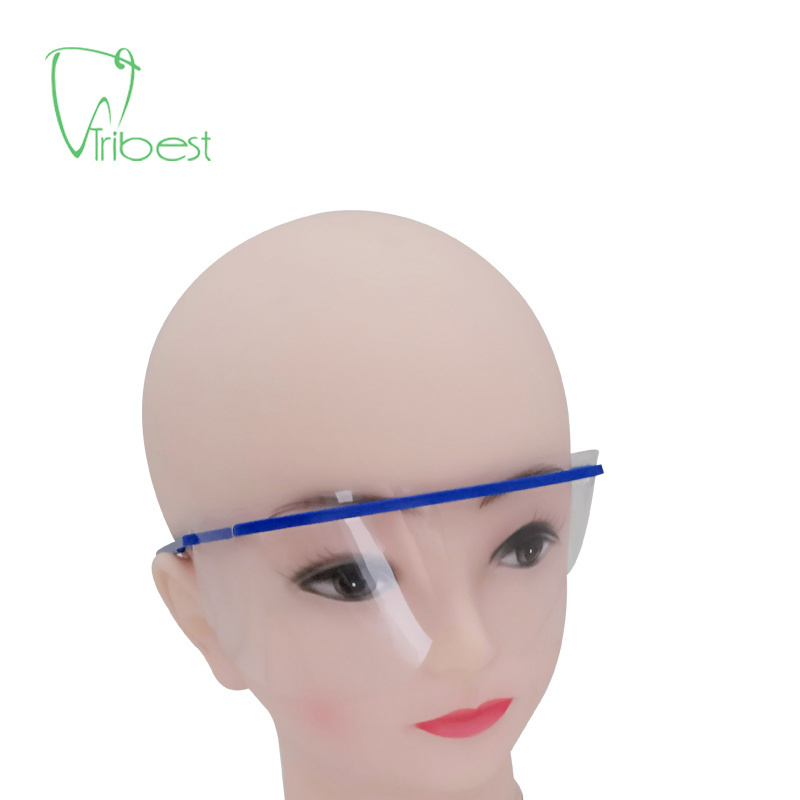 Hot Selling Disposable adjustable dental Full Plastic clear protective face shield manufacturer safety glasses