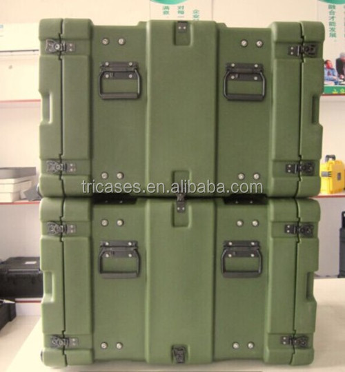 Tricases shockproof watertight rack case 4U for servicers with four steel wheels