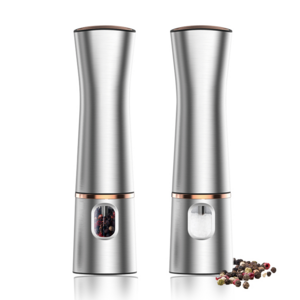 Amazon hot selling electric salt and pepper grinder set, new stainless steel electric spice mill  salt pepper grinder