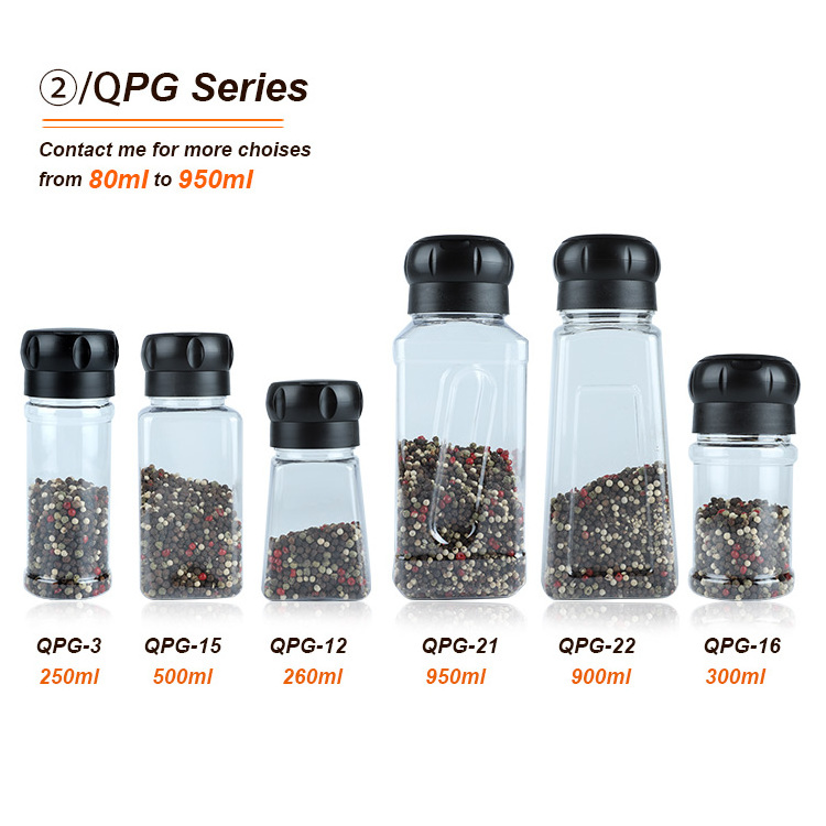 Wholesale hand operated 100ml pepper grinder glass, Diy small round 100ml plastic salt mill