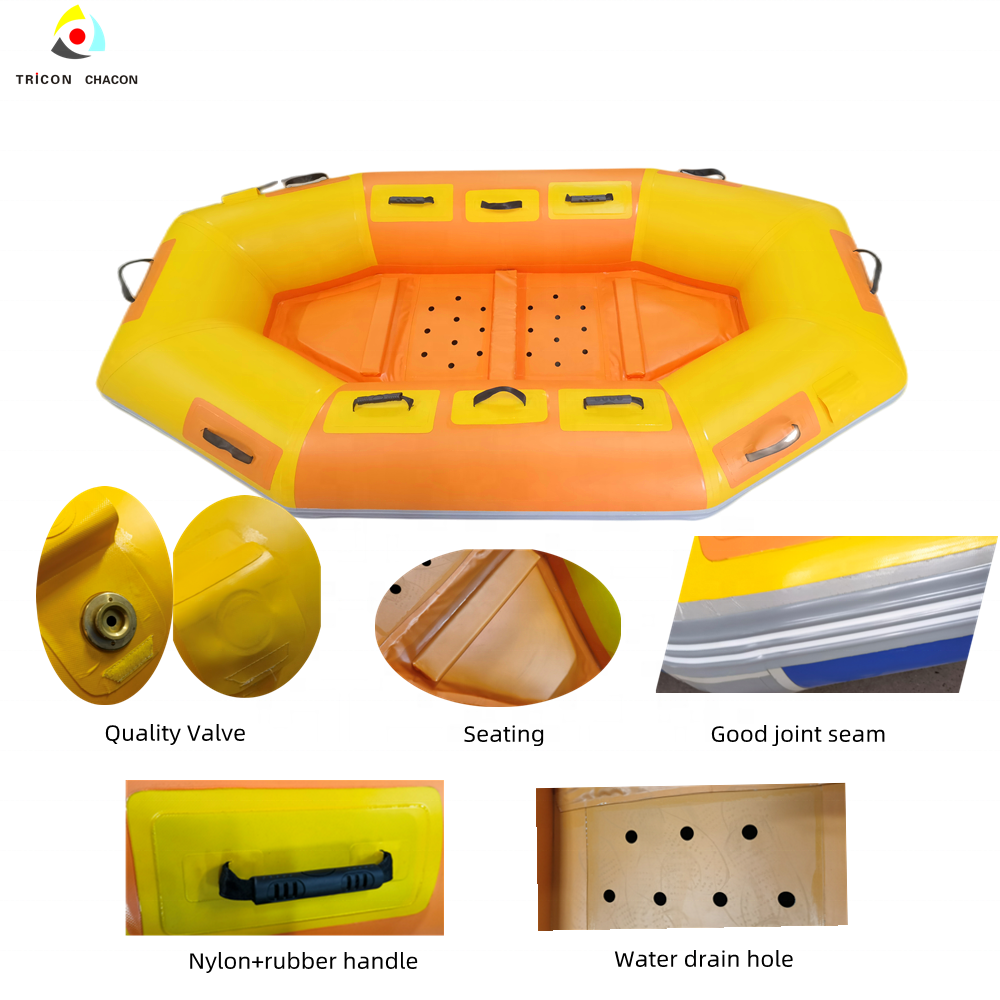 Fabric PVC material Drop stitch floor Inflatable rescue life boat fishing raft drifting Raft Floating drifting Boat