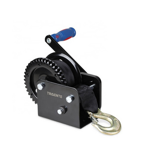 1600lb Trailer Winch with 4.1:1 Gear Ratio for Faster Loading - Pre-Installed Strap and Hook