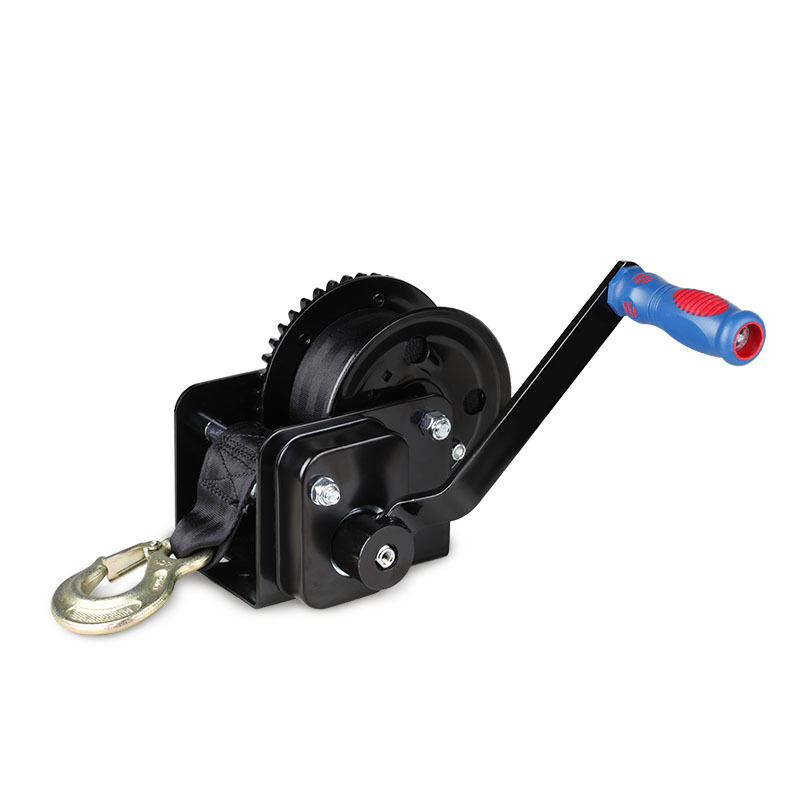 1600lb Trailer Winch with 4.1:1 Gear Ratio for Faster Loading - Pre-Installed Strap and Hook