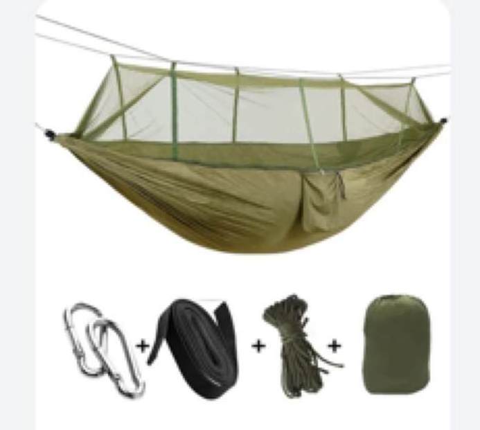 Outdoor mosquito net hammock camping with mosquito net ultra-light nylon double green camping aerial tent