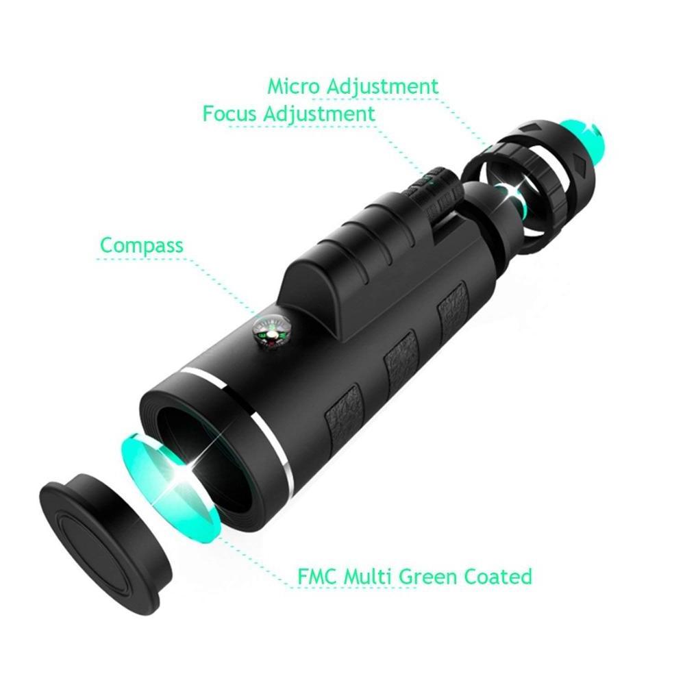 Portable 40X60 High Power Monocular Telescope Lens + Clip + Tripod HD Travel Universal Monocular For Mobile Phones