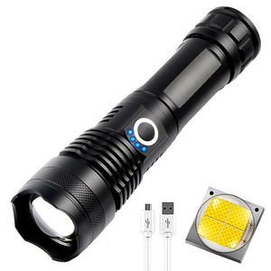 High Quality Powerful Flashlight 5 Modes USB Zoom Battery Best Camping Outdoor Waterproof Hiking Flashlight