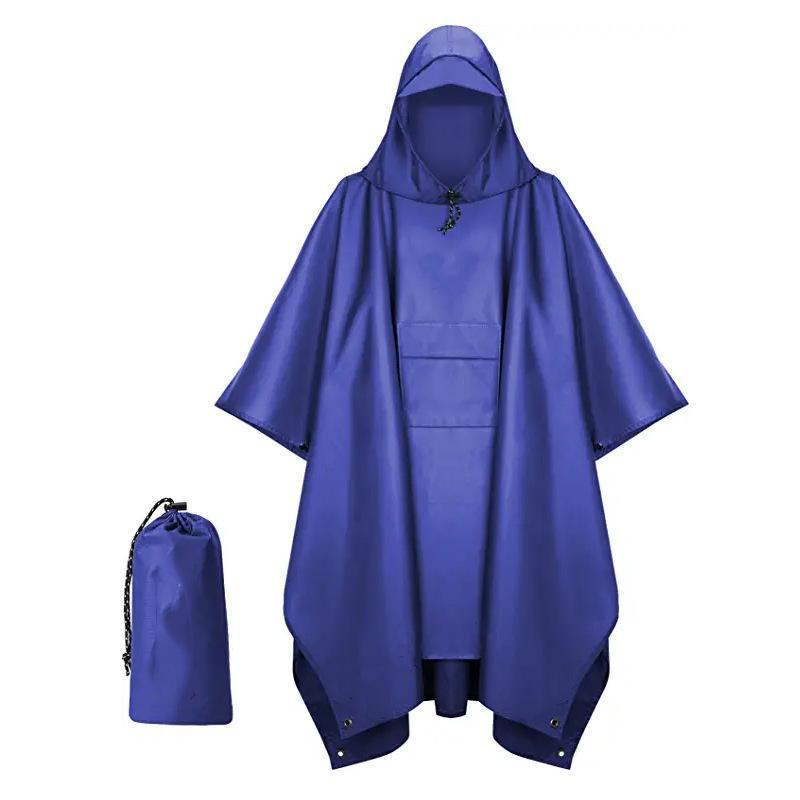 Outdoor 3 in 1 Raincoat Canopy Waterproof Polyester Taffeta  PU Coating Rain Poncho with Backpack