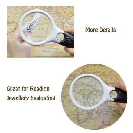 3 LED Lights Magnifying Glass Lens Jewelry Loupe 10x 20x Handheld Reading Magnifier