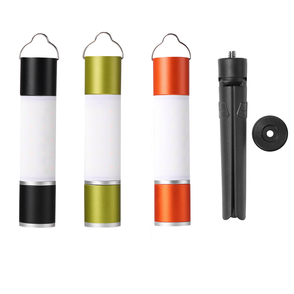 Outdoor Camping Multifunctional Rechargeable Retractable Emergency Charger LED Telescopic Flashlight with Tripod Nuts